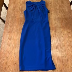 EUC royal blue cutout front Calvin Klein Sheath Sz 2